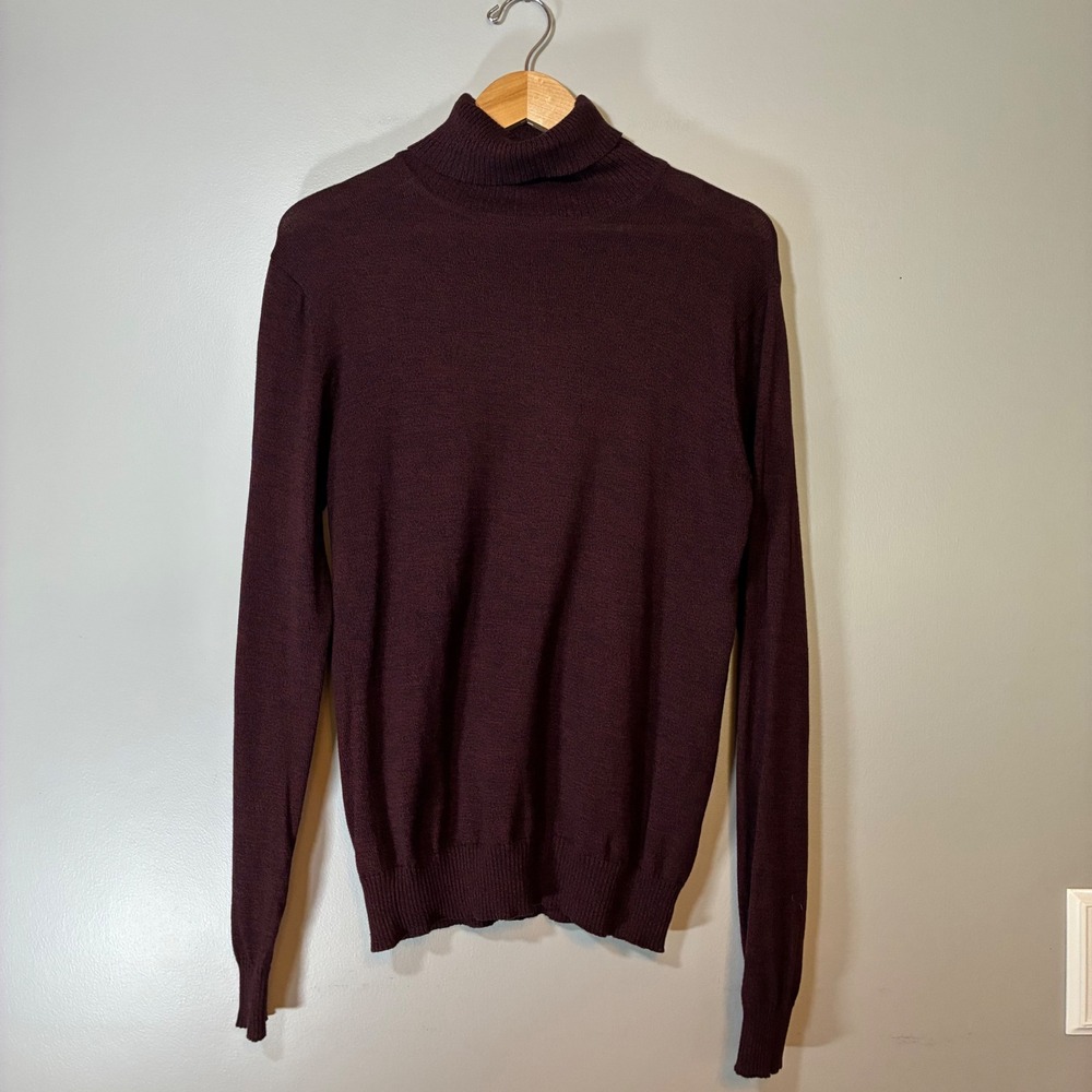 Industrialize Mens Burgundy Marl Turtleneck Sweater Size S New With Tags